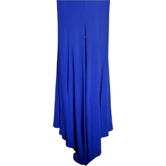 Xcite Womens Formal Royal Blue Evening Dress Size 8 Open Back Split Hem Lacy - Picture 9 of 14